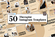 Therapist Instagram Templates, a Marketing Template by Snapybiz (Thumbnail 1 of 10)