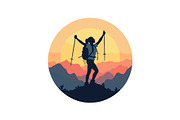 Sunset Mountain Victory Silhouette, an Object Graphic by yasushie (Thumbnail 2 of 16)