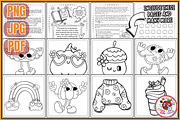 Groovy Autumn Coloring Pages, a Seasonal Illustration by EduEnrich (Thumbnail 2 of 3)