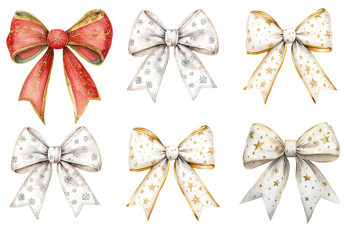 Christmas Coquette Bows PNG, Bow, an Illustration by DreamArtGraphic (Photo 3 of 5)