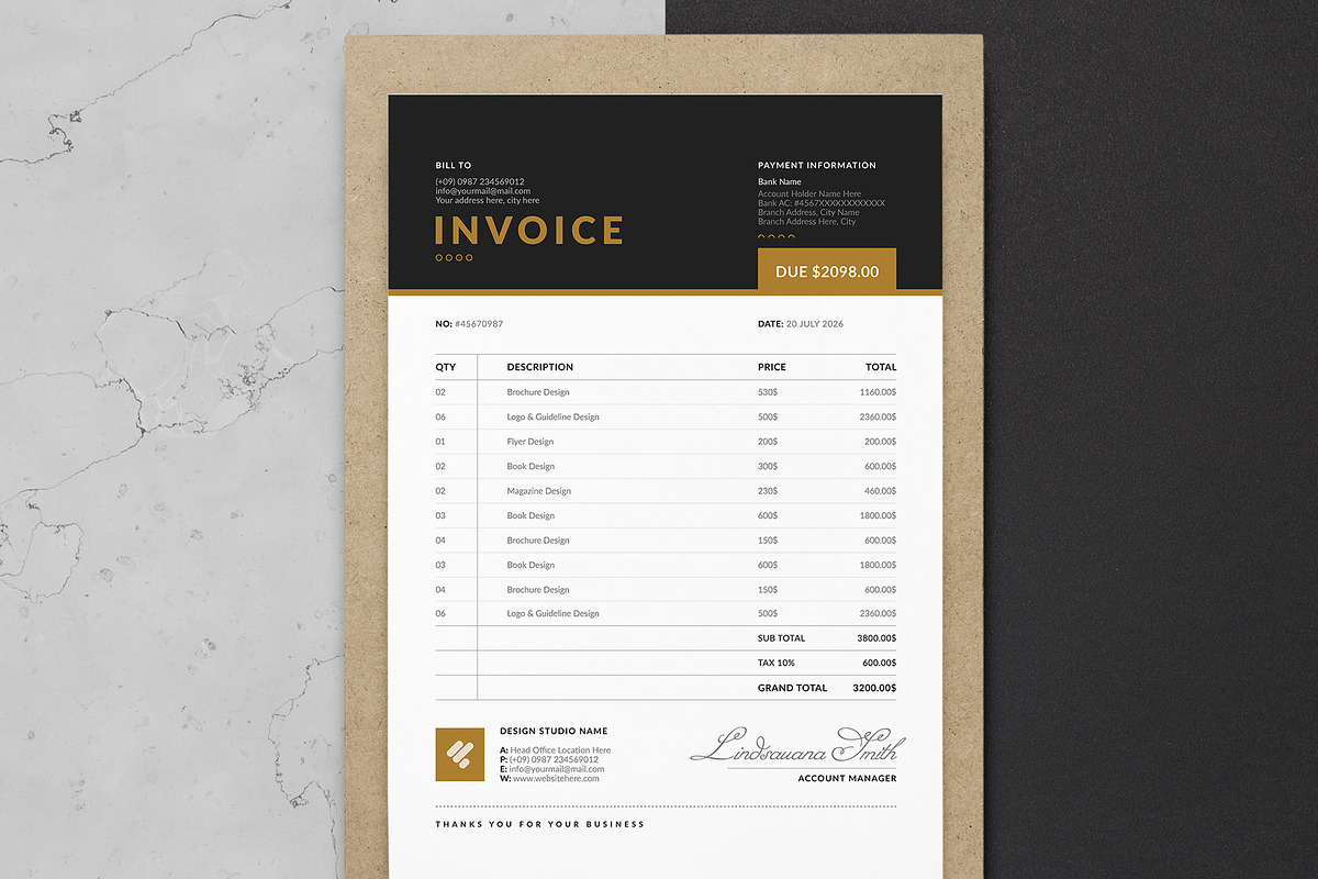 Business Invoice Template | Word, a Stationery Template by HiveArts (Photo 2 of 2)