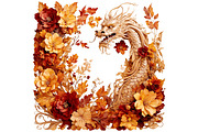 Autumn Dragons Clipart Set PNG, a Decorative Illustration by Floraphoria (Thumbnail 9 of 9)