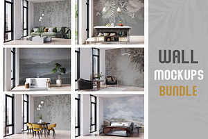 Wallpaper Mockup Wall Mockup Bundle