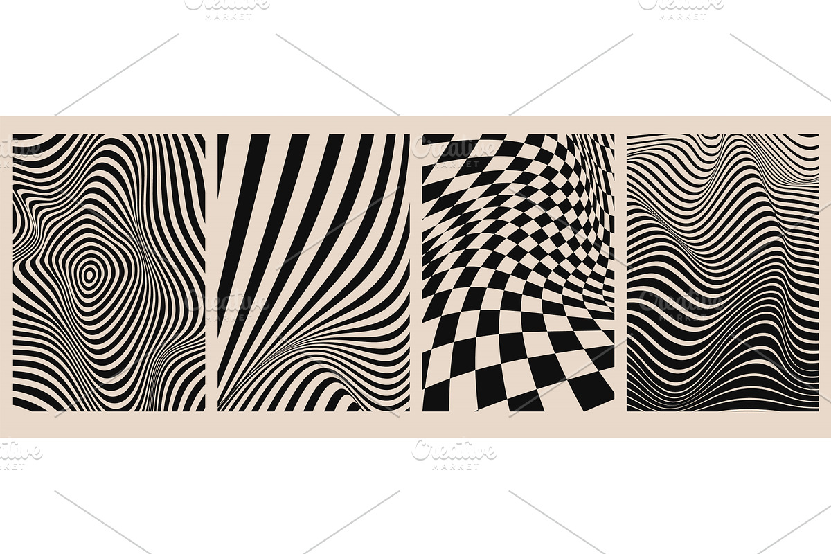 Abstract wave patterns with optical, an Illustration by art PVP - market
