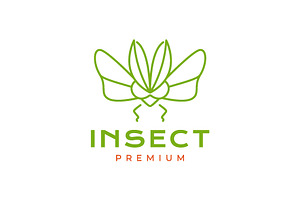 Insect Grasshopper Wings Fly Logo