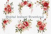 Romantic Roses Clipart Bundle., a Decorative Illustration by GalaDesign03 (Thumbnail 4 of 5)