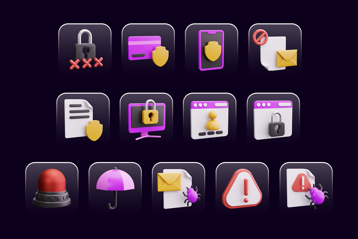 Data Security 3D Icon, an Object 3D Model by HacaStudio (Photo 5 of 5)