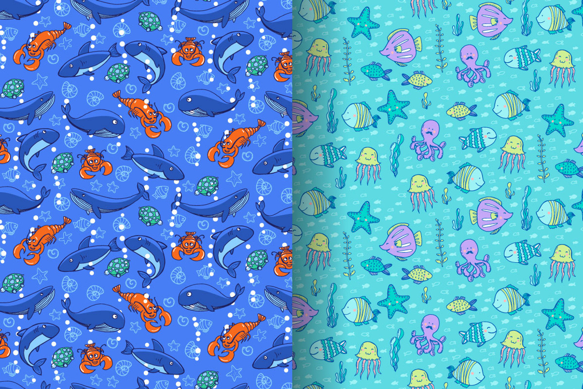 Sea life, a Pattern Graphic by merion_merion (Photo 2 of 4)