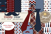 Father's Day Mustache Digital Paper, a Pattern Graphic by JennyL Designs (Thumbnail 1 of 5)