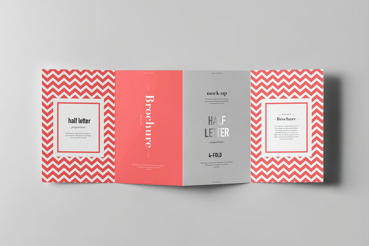 4-Fold Half Letter Brochure Mockup, an Advertising Mockup by zippypixelstudio (Photo 3 of 13)