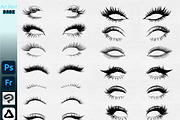 Photoshop Eyelashes Clip Studio Art, a Brush Add-On by ArtPrintBabe (Thumbnail 4 of 4)