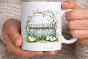 Easter Spring Fence Clipart PNG, an Illustration by Canvas Craft (Thumbnail 7 of 7)