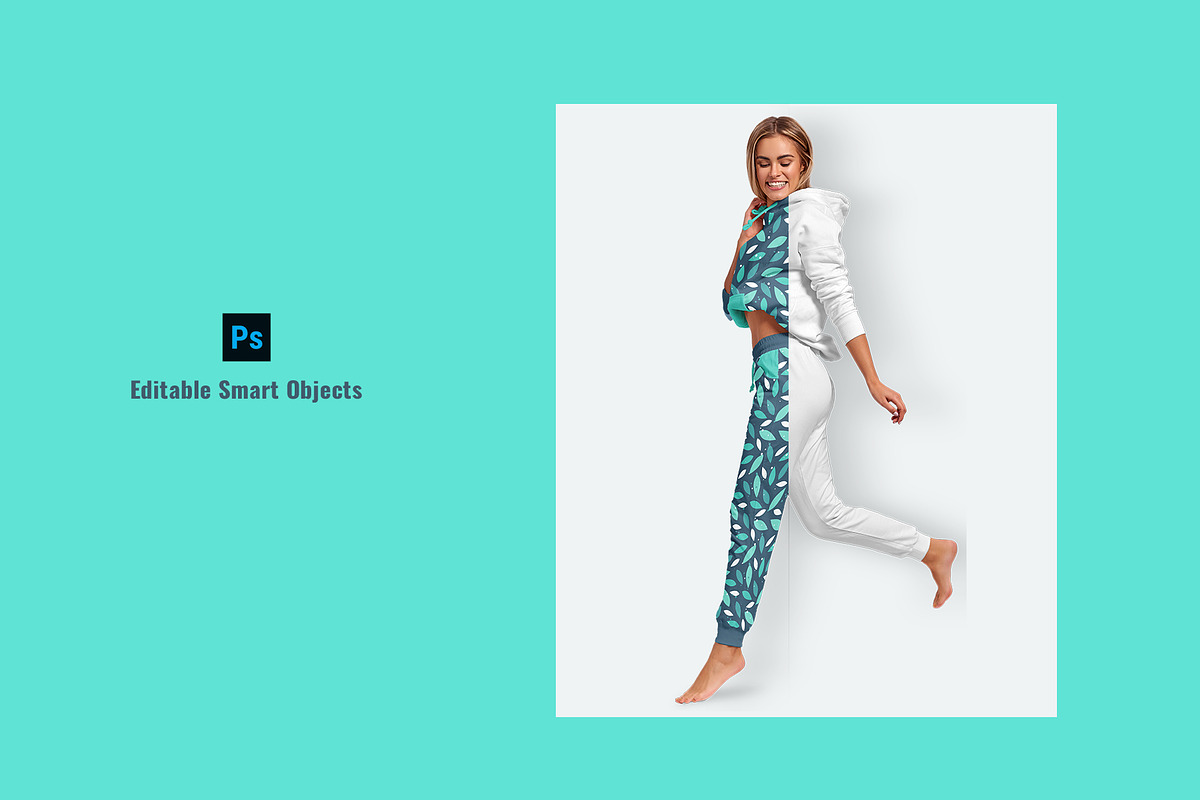 Women's Tracksuit Mockup, a Hoody Mockup by Designertale (Photo 2 of 6)