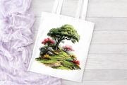 Whimsical Spring Landscape Clipart, a Seasonal Illustration by Canvas Craft (Thumbnail 8 of 10)