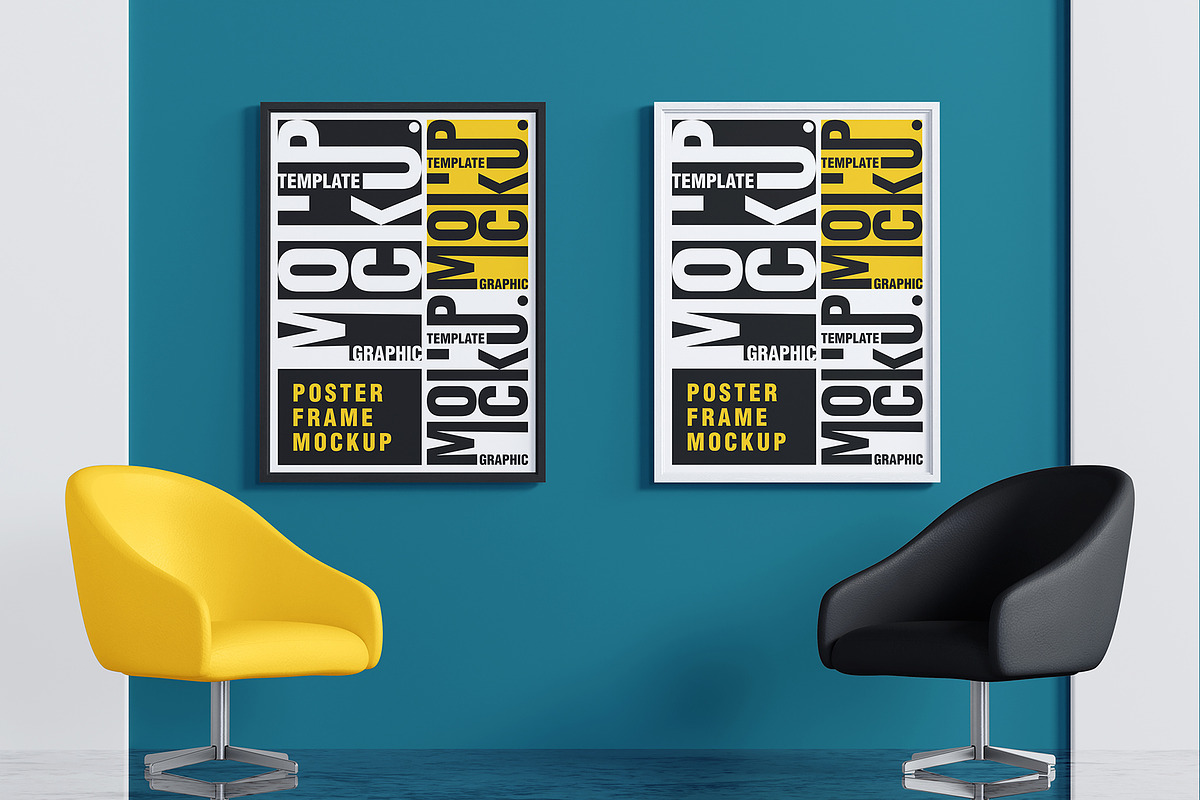 Poster Frame Mockup Sets, an Advertising Mockup by Artnivora.Std (Photo 1 of 4)