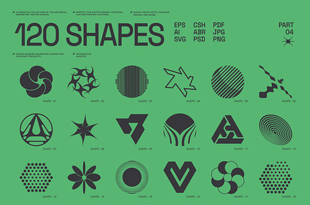 120 Abstract Geometric Shapes Part 4, a Graphic by Vanzyst