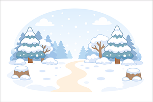 Snow Landscape Forest Illustration, a Decorative Illustration by Artpon Illustration