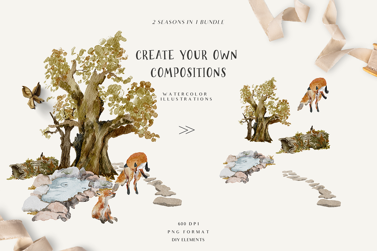 Fall & Winter Woodland Animals set, an Animal Illustration by Grace Noboa Illustrations (Photo 3 of 17)
