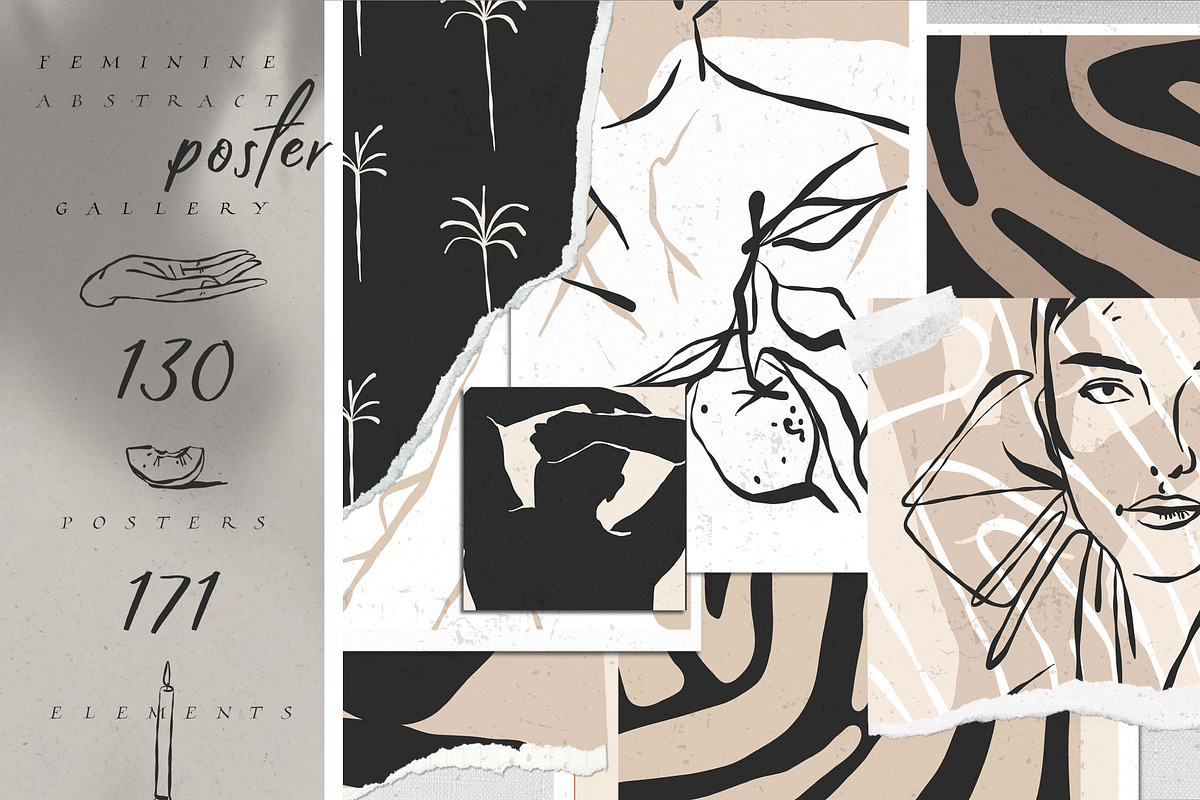 Feminine abstract poster gallery, a Person Illustration by Anastasy_helter (Photo 1 of 32)