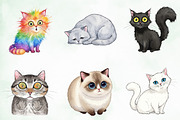 Watercolor Funny Quirky Cat Png, an Illustration by Creative Art (Thumbnail 3 of 8)