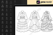 120 Procreate Dress Stamps, a Brush Add-On by DrawingStoryShop (Thumbnail 5 of 6)