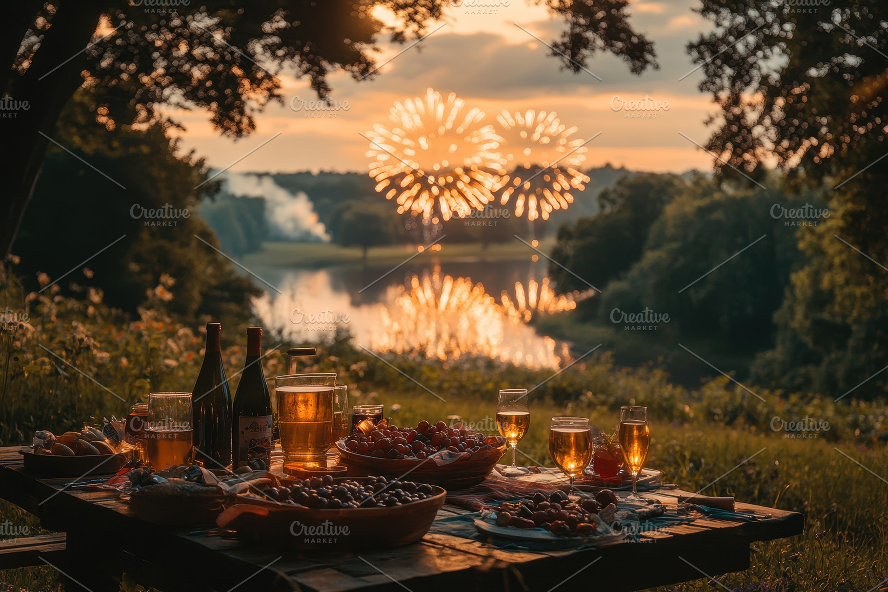 Celebration beside the river at suns, a Photo by Tanuart