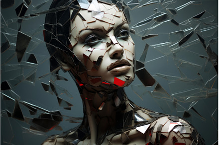 Determined woman cracked glass, a Technology Photo by Ylivdesign