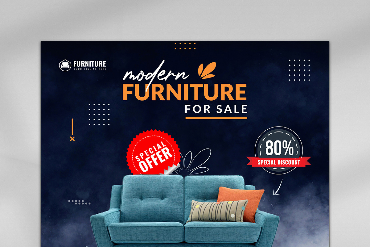 Furniture Social Media Banner Design, a Marketing Template by Photoshop Action (Photo 17 of 26)