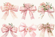 Pink Bow Coquette Clipart, a Decorative Illustration by SparkyDesignsUS (Thumbnail 2 of 9)