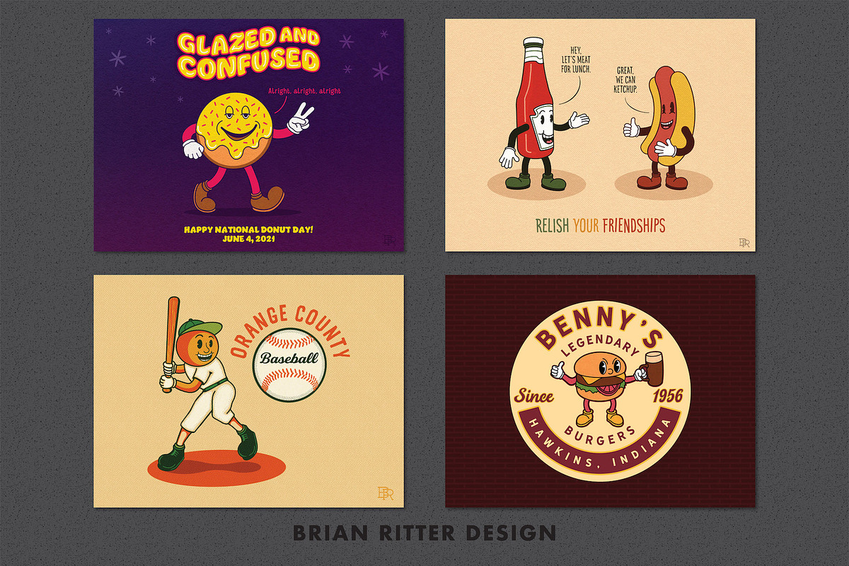 Retro Cartoon Mascot Toolkit, a Brush Add-On by Brian Ritter Design (Photo 4 of 13)