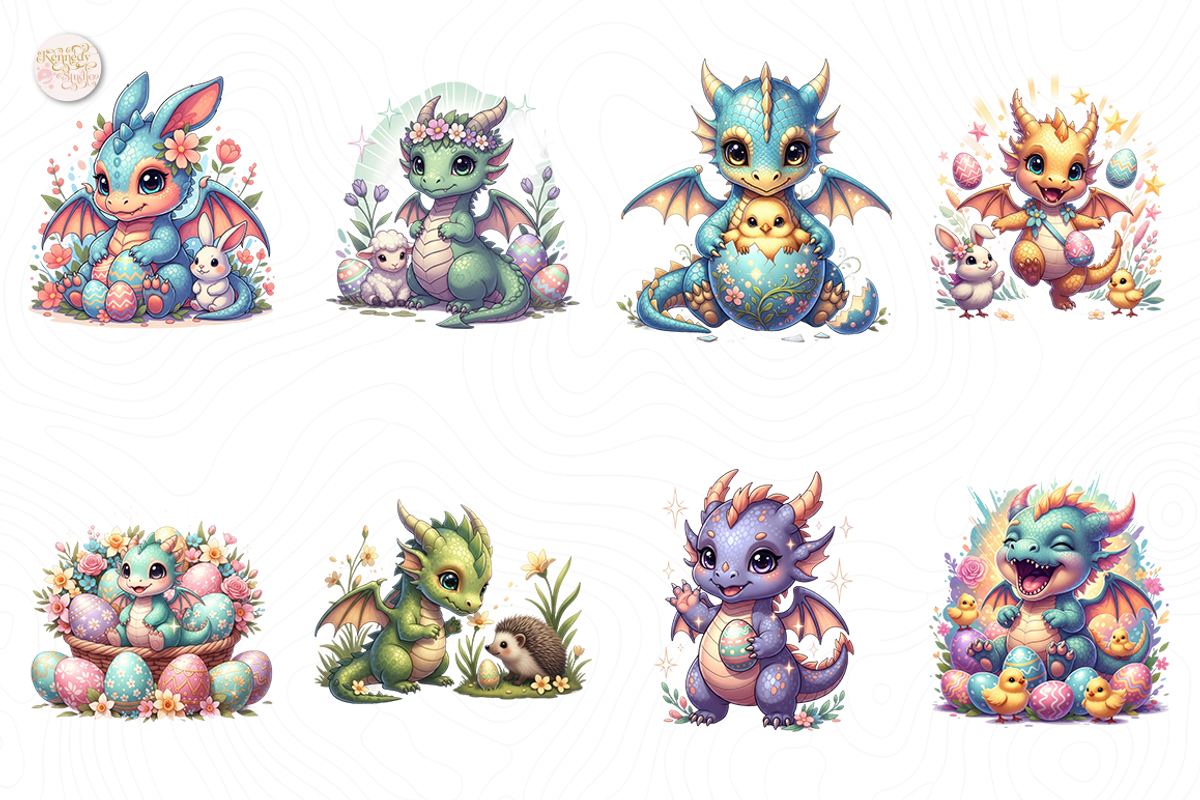 Cute Dragon PNG Clipart Baby., an Animal Illustration by KennedyStudio (Photo 2 of 5)
