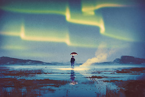 Northern lights Aurora borealis
