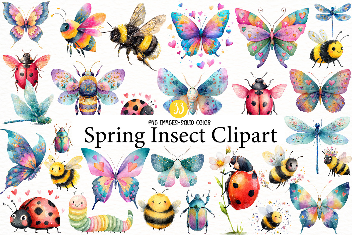 Spring Insect Clipart, an Illustration by Designworld (Photo 1 of 5)