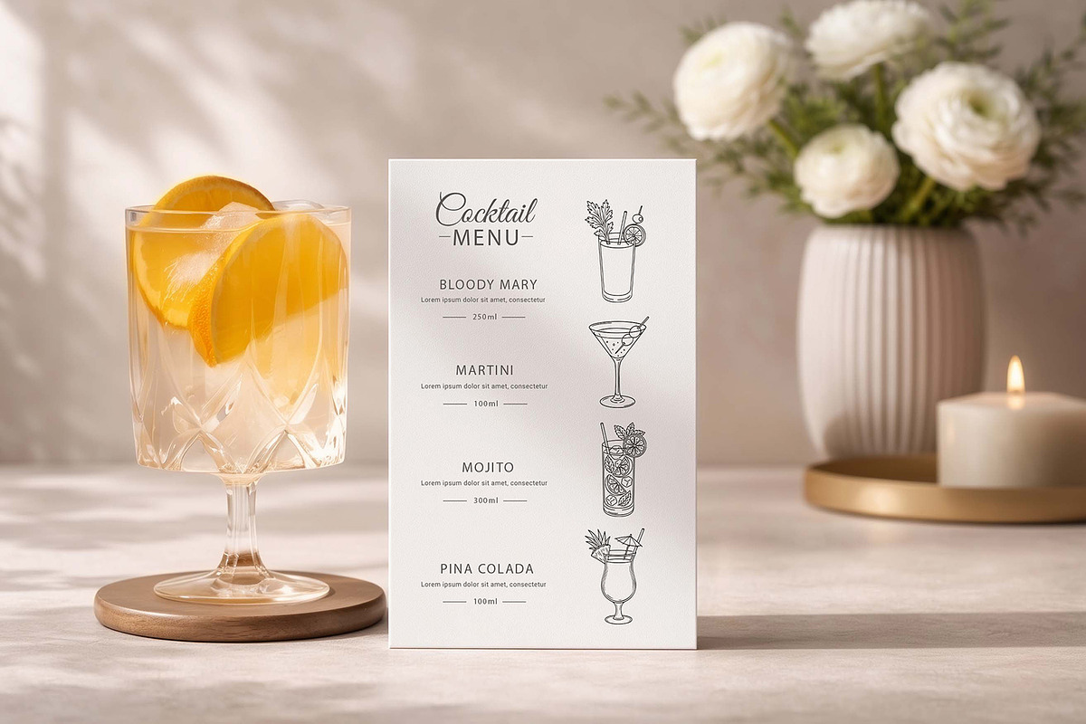 Cocktail Bundle, Line Art Clipart, a Food Illustration by Pretty Meerkat (Photo 7 of 8)