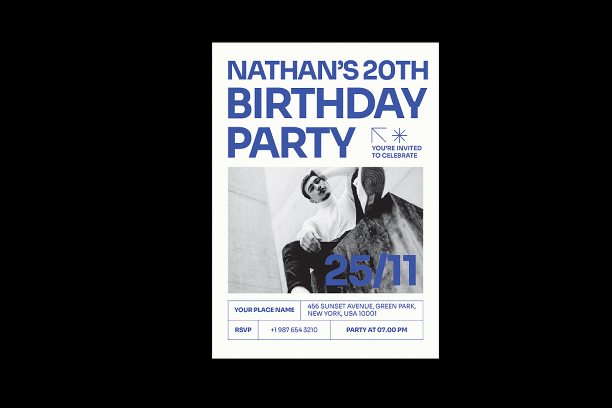 BoldVibe Birthday Invitation, an Invitation Template by Neermana (Photo 4 of 4)
