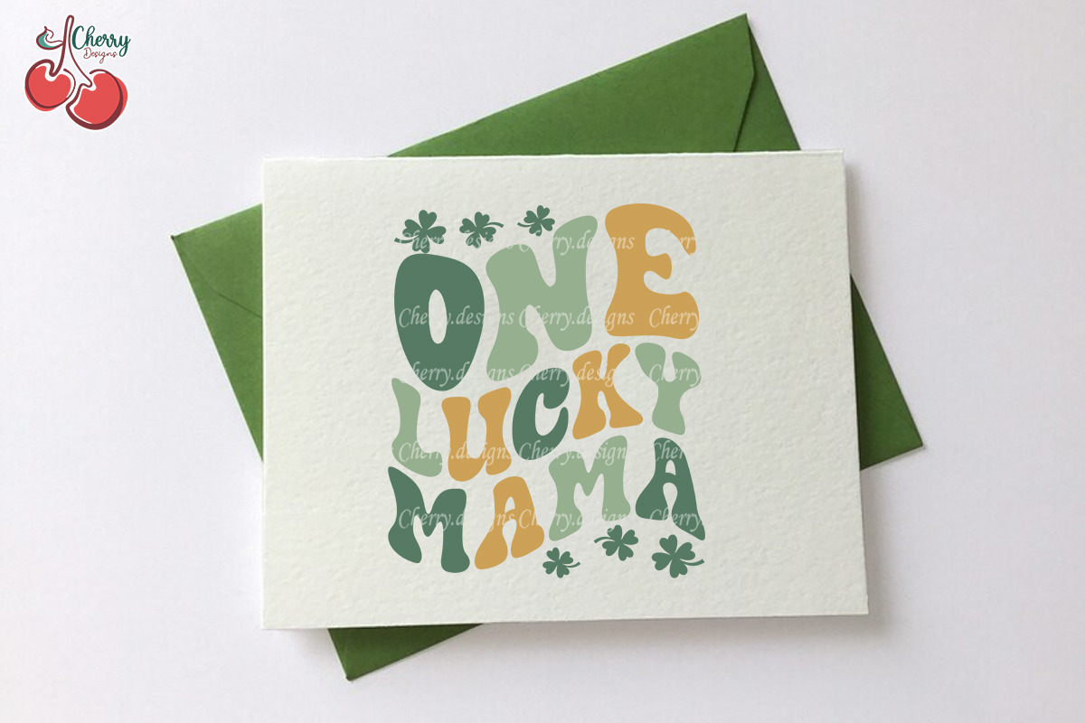 One Lucky Mama Lucky Vibes Retro SVG, a Graphic by Cherry.designs (Photo 4 of 4)