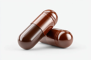 Rounded capsules on gray background, a Health & Medical Photo by AlyaAnd