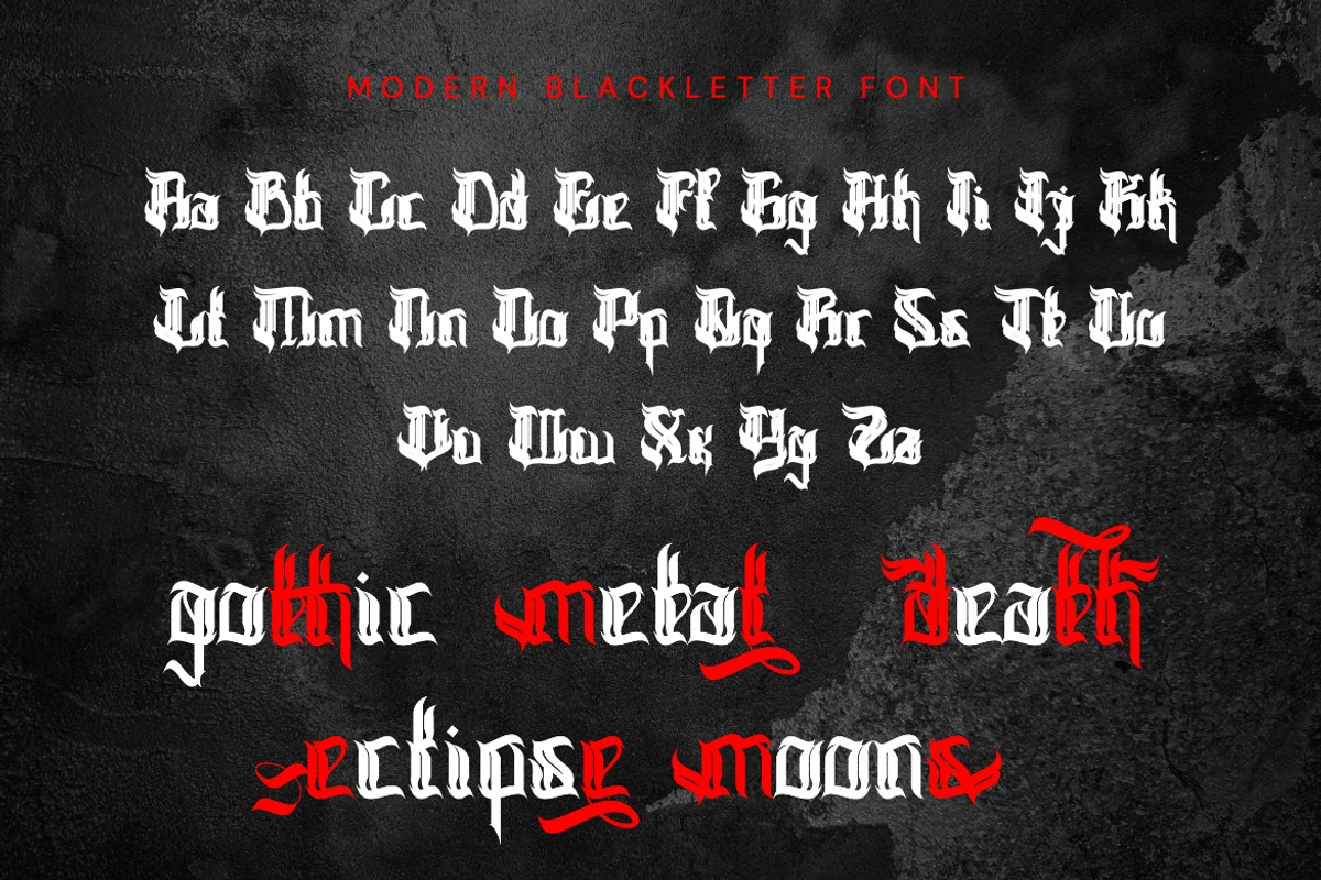 Backeys - Modern Blackletter Font, a Blackletter Font by Dhabee (Photo 5 of 17)