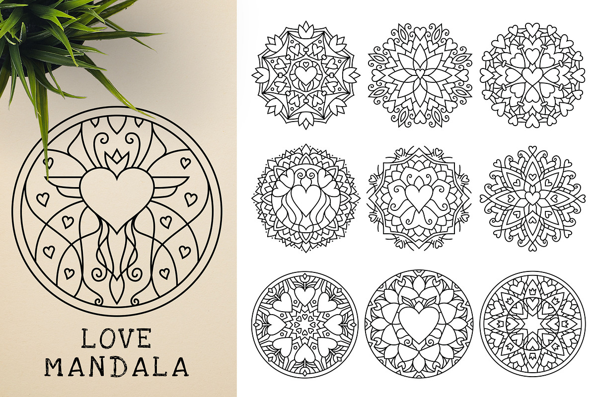 300 Vector Mandala Ornaments, a Decorative Illustration by pixaroma (Photo 25 of 49)