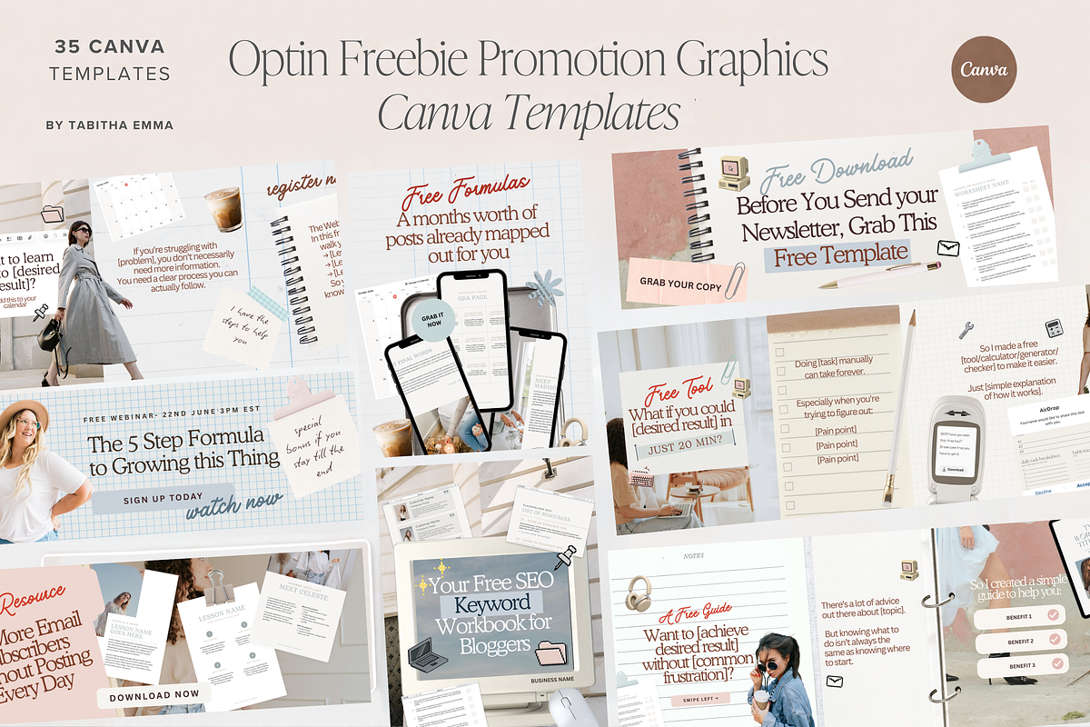 Lead Magnet Promo Templates Canva, a Marketing Template by Tabitha Emma (Photo 1 of 6)