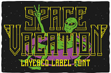 Space Vacation layered font