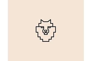 A dog head minimalistic logo. A wolf, an Illustration by Bureau