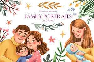 Family Portraits - Clipart Set