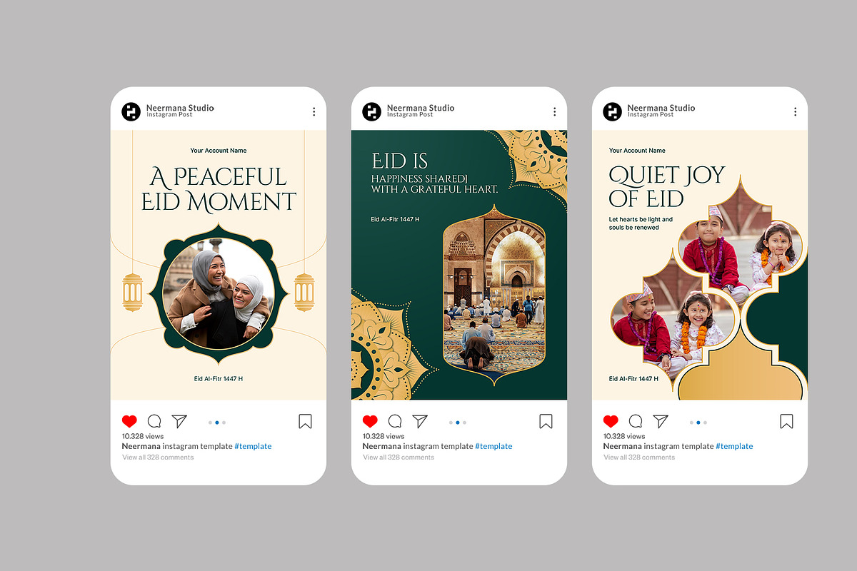 Green Elegant Eid Instagram Post, a Social Media Template by Neermana (Photo 2 of 4)