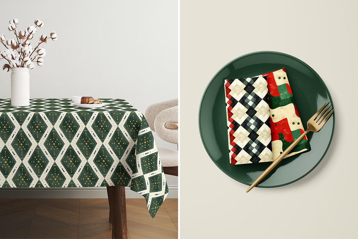 Christmas Abstract Patterns - part 1, a Pattern Graphic by Ninterints (Photo 15 of 19)