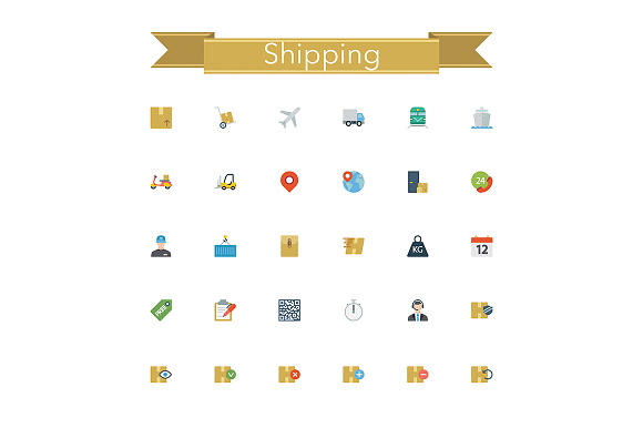 Shipping Flat Icons