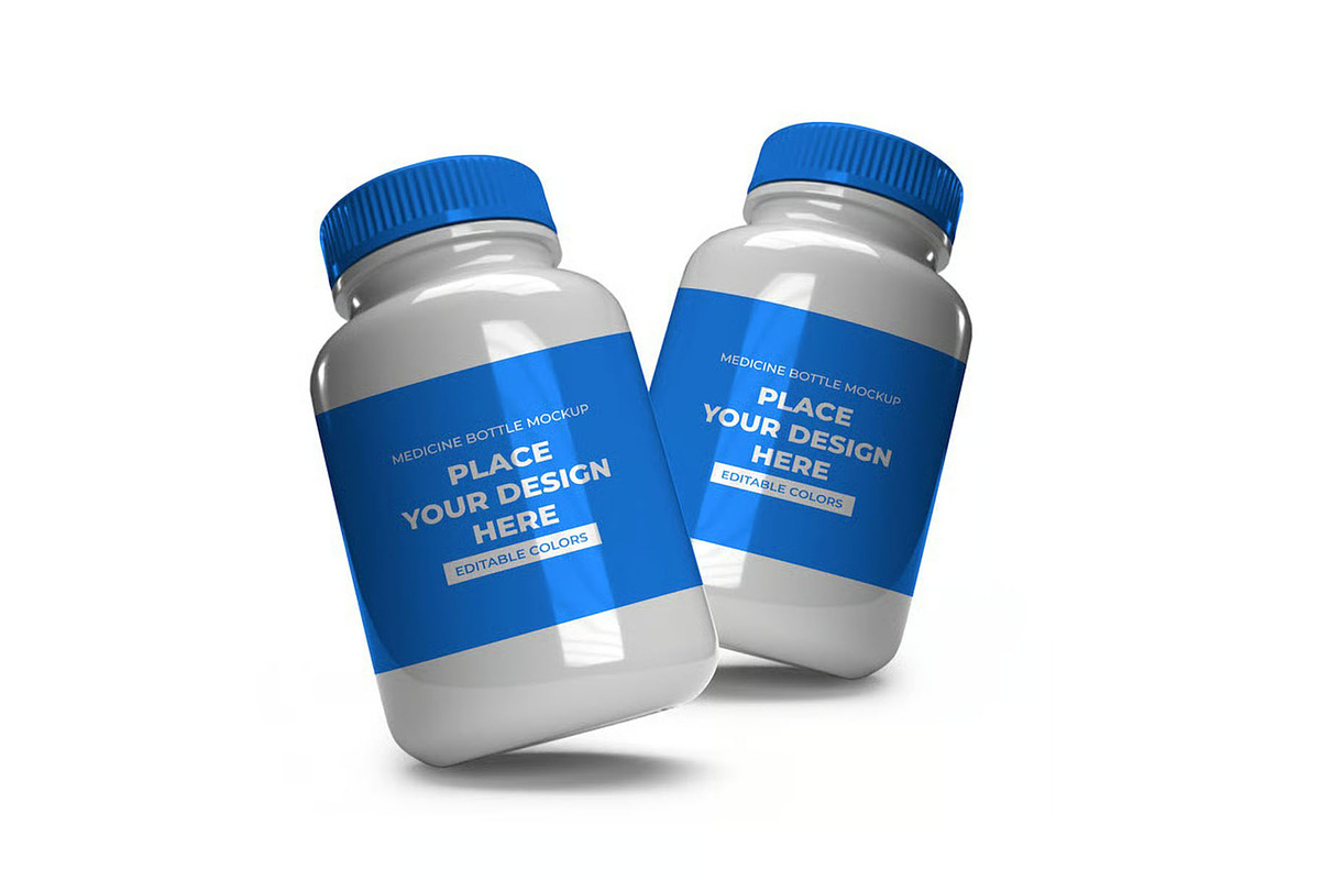 Medicine Bottle Mockup Template Set, a Packaging Mockup by DesignRushMarket (Photo 5 of 11)