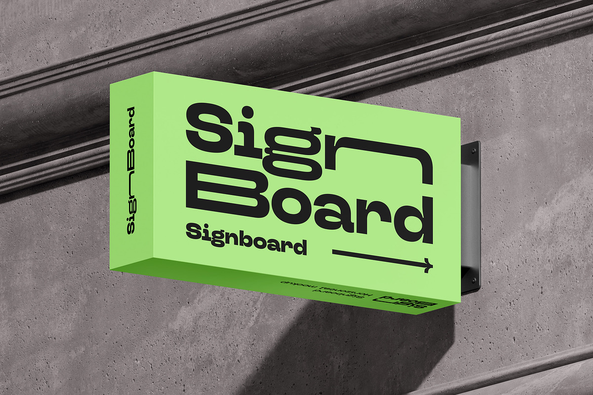 Signboard Horizontal Mock-up, an Advertising Mockup by Yogurt86 (Photo 13 of 13)