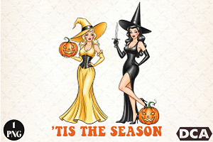 Vintage Halloween Tis the Season PNG, an Illustration by DreamCafeArt