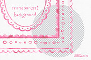 Pink Frames Watercolor Clipart, an Object Graphic by Solo Art Original (Thumbnail 7 of 10)